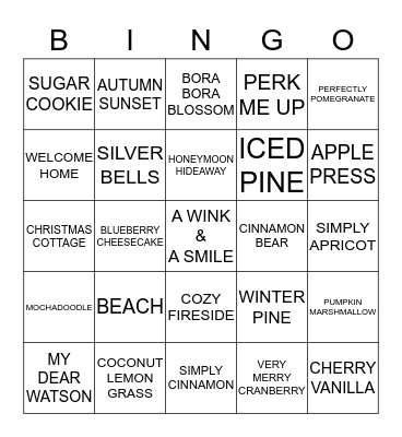 SCENT-A-LICIOUS Bingo Card