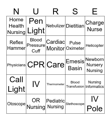 NURSE! Bingo Card