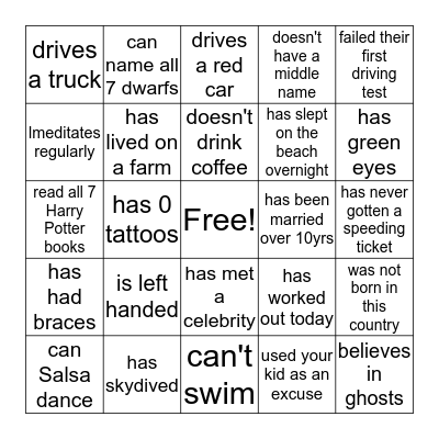crediBINGO Card