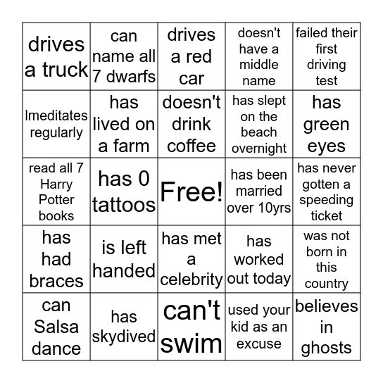 crediBINGO Card