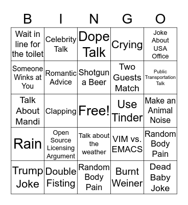 CodeWeavers BBQ Bingo Card