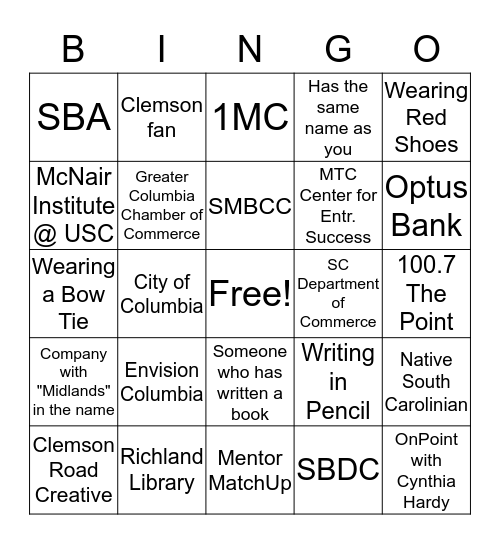 Entrepreneur Bingo! Bingo Card