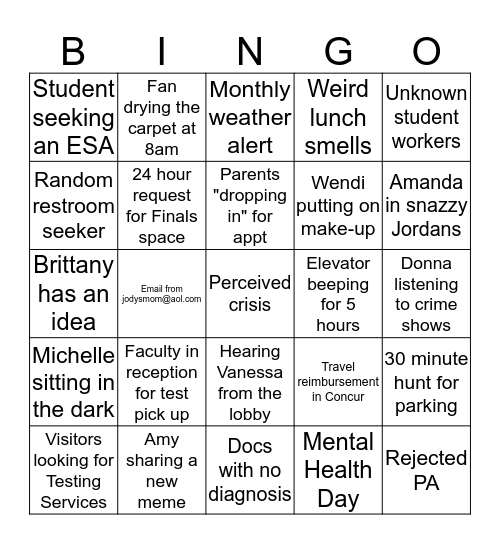ODS Bingo Card