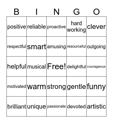 Staff Appreciation BINGO Card
