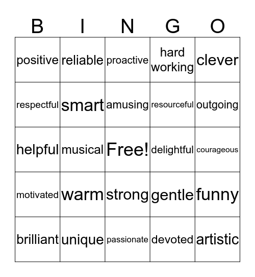 Staff Appreciation BINGO Card