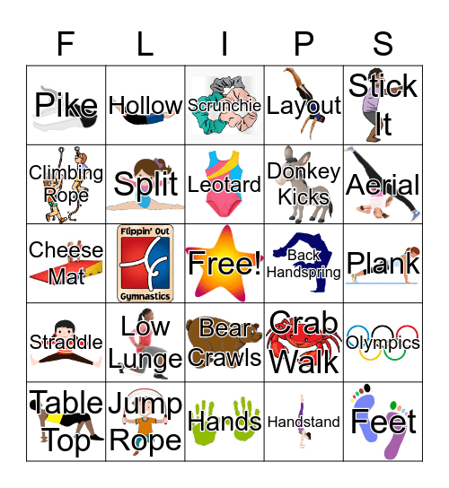 Gymnastics Bingo Card