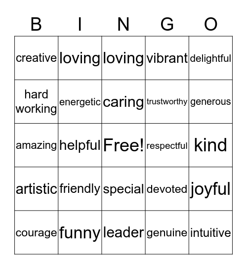 Staff Appreciation BINGO Card