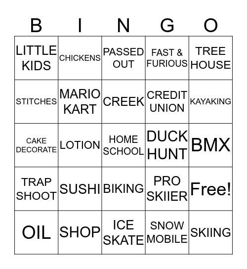 Congratulations Landon & Emily Bingo Card