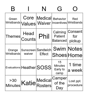 SUPER HERO BINGO Card