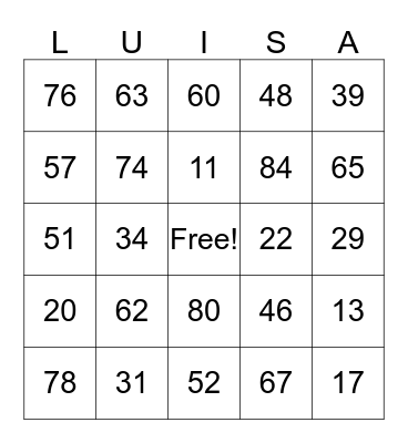 DIA DE LAS MADRES Bingo Card