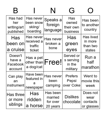 BLOOM - People Bingo Card