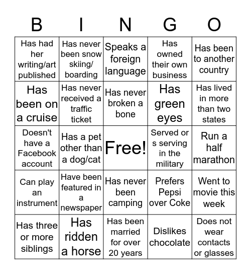 BLOOM - People Bingo Card