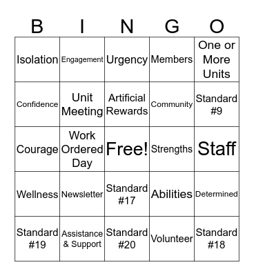 Work Ordered Day Bingo Card