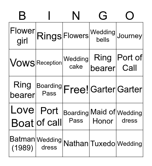 Jessie's Cruise Quest  Bingo Card