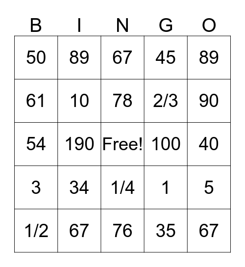 Valentine's Bingo Card