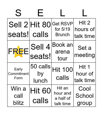 Friday Sales Bingo Card