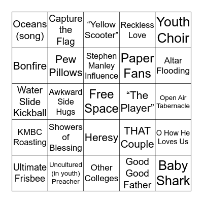 Summer Camp Bingo Card