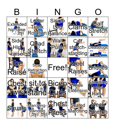 Exercise Bingo  Bingo Card