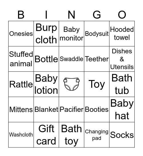 Baby Shower! Bingo Card