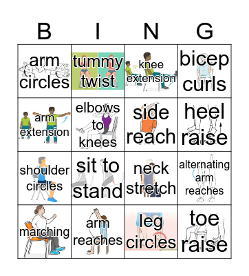 Exercise Chair Bingo Card