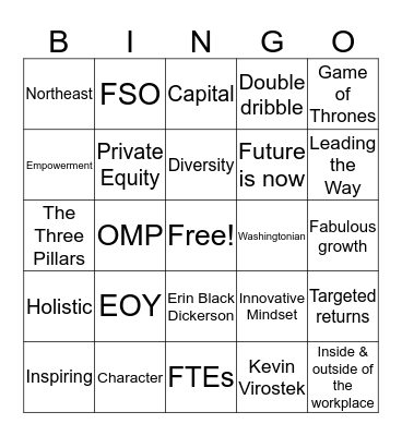 Greater Washington Town Hall Bingo Card