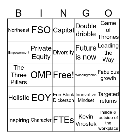 Greater Washington Town Hall Bingo Card