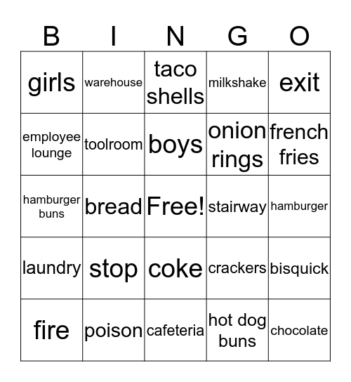 Mixed Edmark Bingo Card