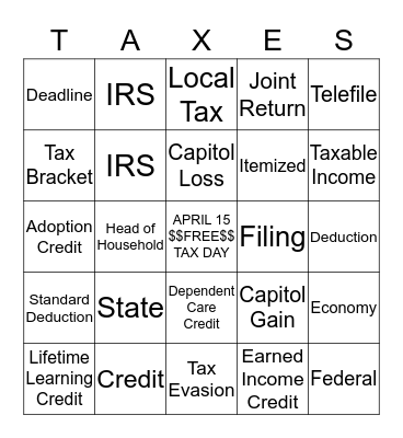 Enrolled Agent Bingo Card