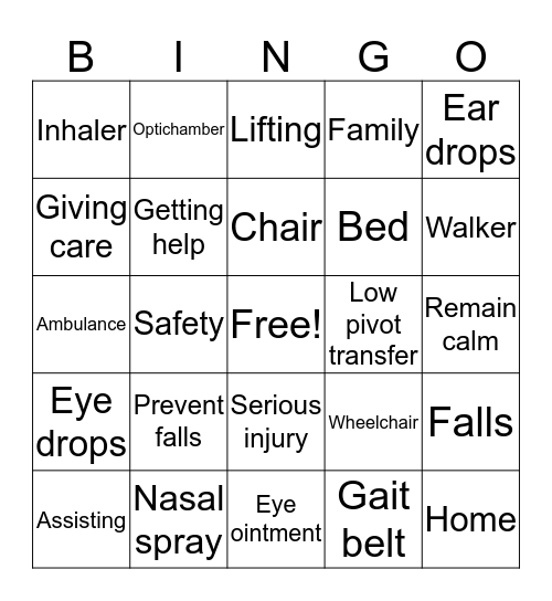 May inservice Bingo Card