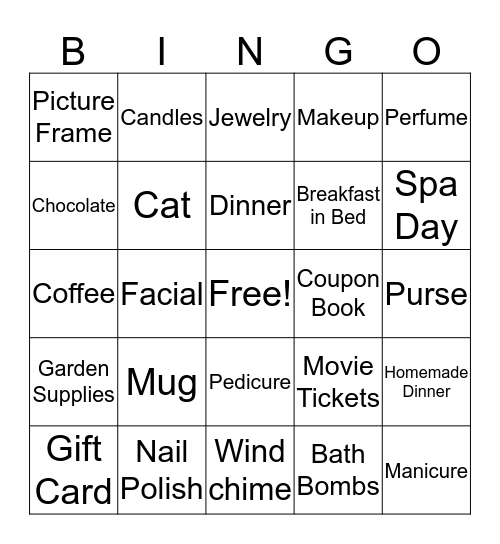 Mother' Day Bingo! Bingo Card