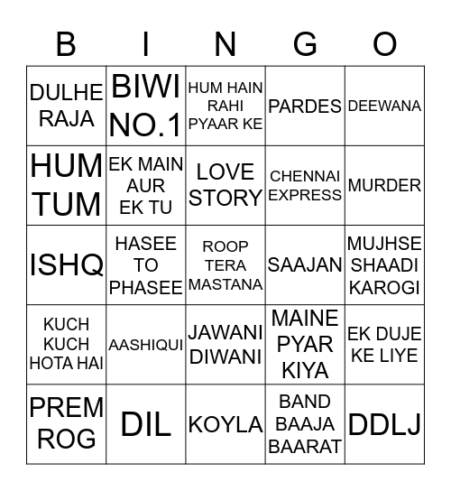 bollynite Bingo Card