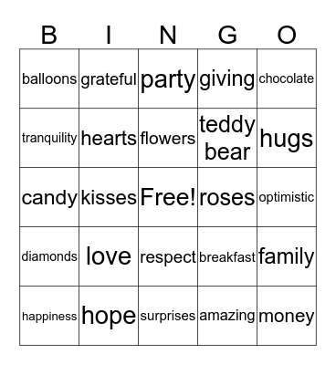 Mother's Day Bingo Card