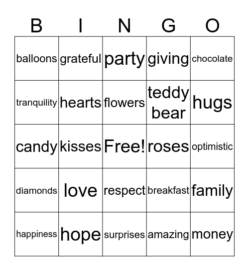 Mother's Day Bingo Card