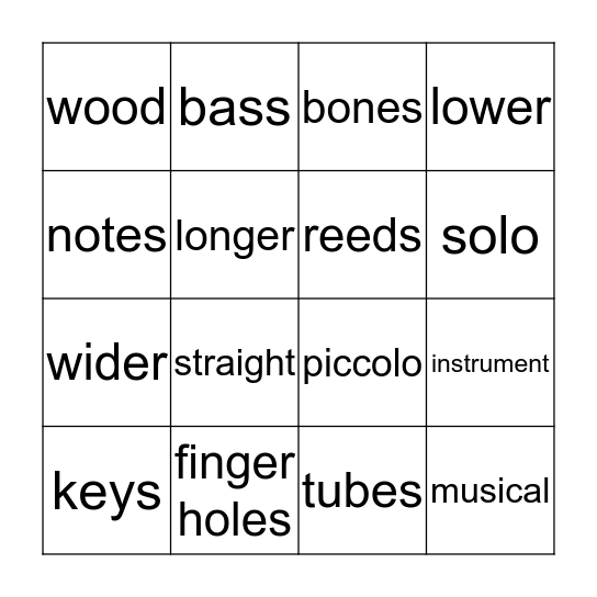 The Flute - 2.5 Bingo Card