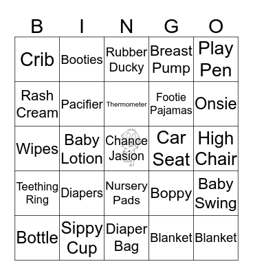 Baby Chance Bingo Card
