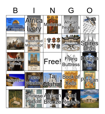 4th Grade Core Knowledge Art Bingo Card