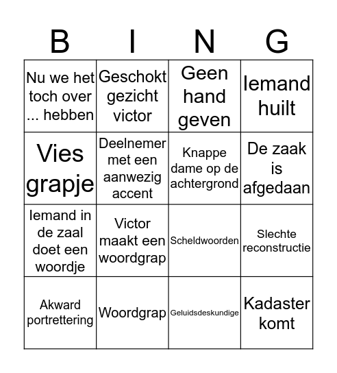 Mr Frank Visser Bingo Card