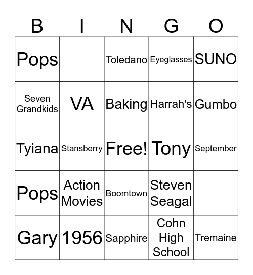 SHERRY'S BINGO Card