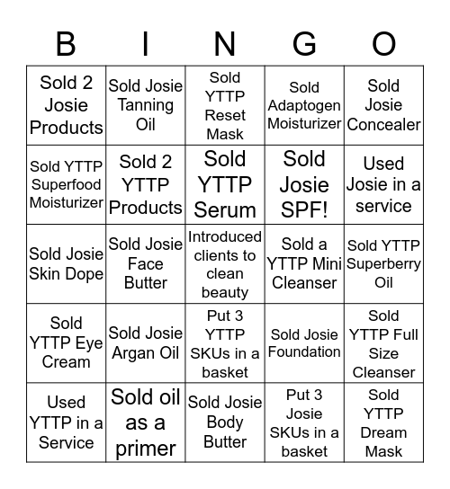 Clean Beauty Bingo Card