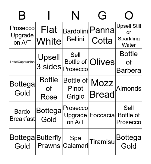 Bardolino Bingo Card