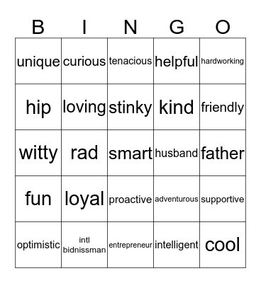 Cory is 50! Bingo Card
