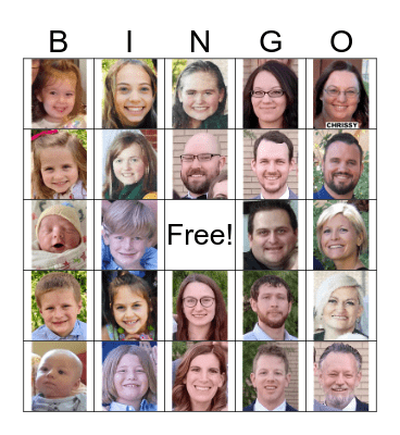 Richardson Family Bingo Card