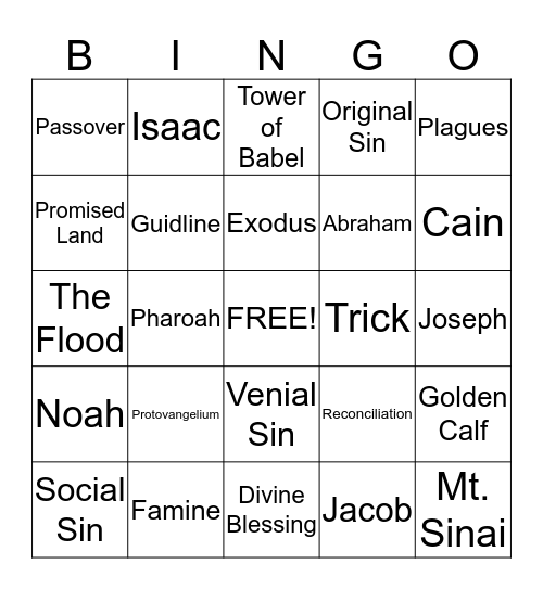 Theology Bingo Card