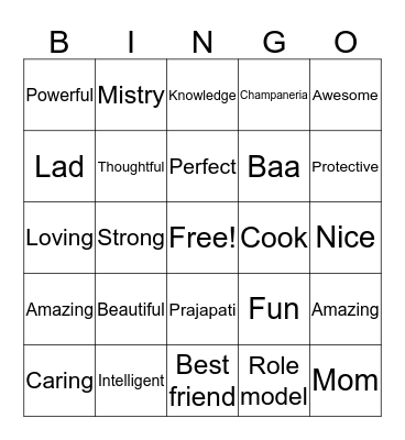 Happy Mother's Day  Bingo Card