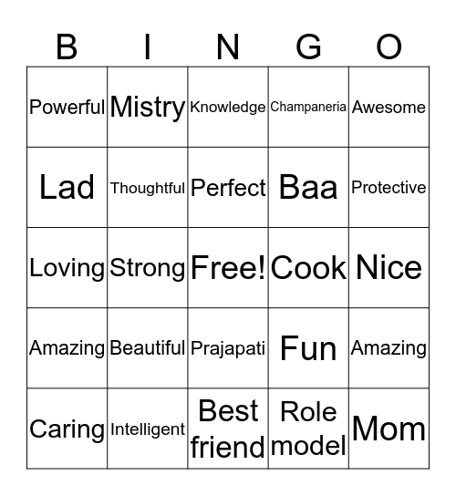 Happy Mother's Day  Bingo Card