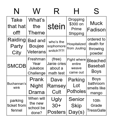 Northwest Bingo Card