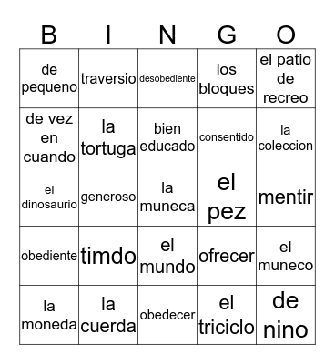 Chapter 4A Bingo Card