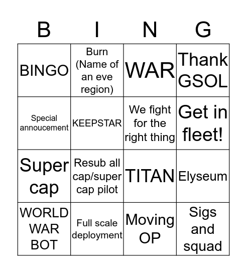 STATE OF THE GOONION Bingo Card
