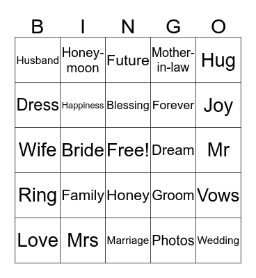 Engagement Bingo  Bingo Card
