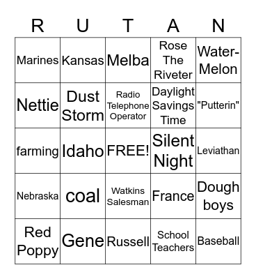 REUNION BINGO Card
